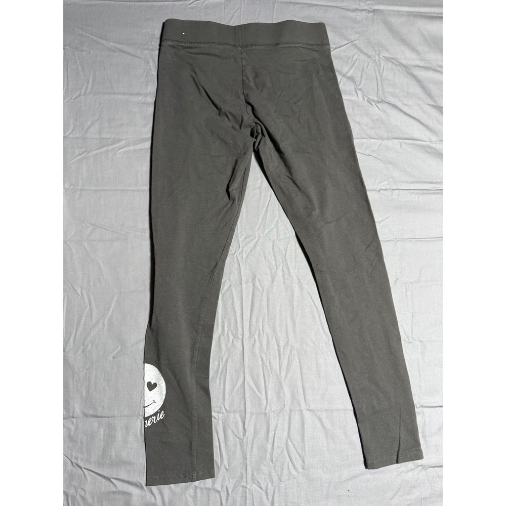 Aerie Leggings Women Small Gray Good Smiley Face Heart Eyes Chill Play Move - Picture 7 of 7